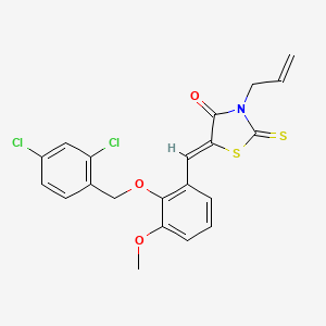 (5Z)-5-{2-[(2,4-dichlorobenzyl)oxy]-3-methoxybenzylidene}-3-(prop-2-en-1-yl)-2-thioxo-1,3-thiazolidin-4-one