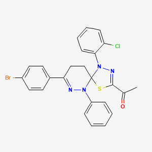 1-(8-(4-Bromophenyl)-1-(2-chlorophenyl)-6-phenyl-4-thia-1,2,6,7-tetraazaspiro[4.5]deca-2,7-dien-3-yl)ethanone