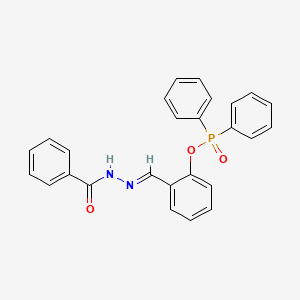 molecular formula C26H21N2O3P B11077265 2-{(E)-[2-(phenylcarbonyl)hydrazinylidene]methyl}phenyl diphenylphosphinate 