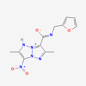 N-(furan-2-ylmethyl)-2,6-dimethyl-3-nitro-1H-triazolo[2,1-a]triazol-8-ium-7-carboximidate