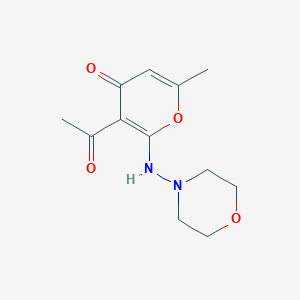 molecular formula C12H16N2O4 B11077323 3-Acetyl-6-methyl-2-(morpholin-4-ylamino)-pyran-4-one 