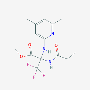 molecular formula C14H18F3N3O3 B11077324 methyl N-(4,6-dimethylpyridin-2-yl)-3,3,3-trifluoro-2-(propanoylamino)alaninate 