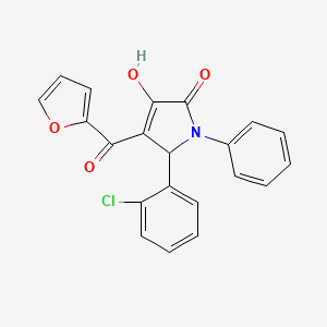 1,5-Dihydropyrrol-2-one, 5-(2-chlorophenyl)-4-(furan-2-carbonyl)-3-hydroxy-1-phenyl-