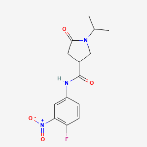 molecular formula C14H16FN3O4 B11077333 N-(4-fluoro-3-nitrophenyl)-5-oxo-1-(propan-2-yl)pyrrolidine-3-carboxamide 