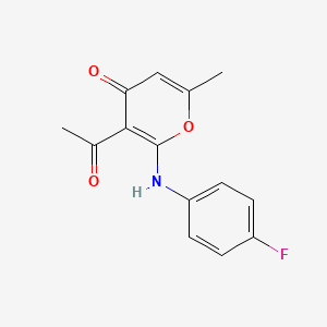 3-acetyl-2-[(4-fluorophenyl)amino]-6-methyl-4H-pyran-4-one