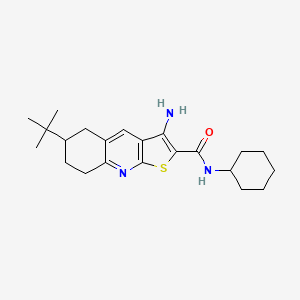 molecular formula C22H31N3OS B11077343 3-amino-6-tert-butyl-N-cyclohexyl-5,6,7,8-tetrahydrothieno[2,3-b]quinoline-2-carboxamide 