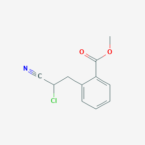 molecular formula C11H10ClNO2 B11077345 Methyl 2-(2-chloro-2-cyanoethyl)benzoate 