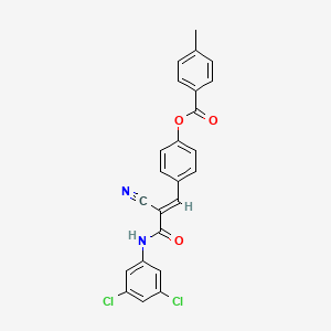 4-{(1E)-2-cyano-3-[(3,5-dichlorophenyl)amino]-3-oxoprop-1-en-1-yl}phenyl 4-methylbenzoate