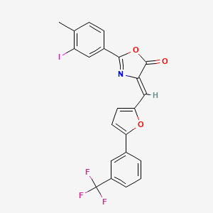 (4Z)-2-(3-iodo-4-methylphenyl)-4-({5-[3-(trifluoromethyl)phenyl]furan-2-yl}methylidene)-1,3-oxazol-5(4H)-one