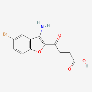 molecular formula C12H10BrNO4 B11077415 4-(3-Amino-5-bromo-1-benzofuran-2-yl)-4-oxobutanoic acid 