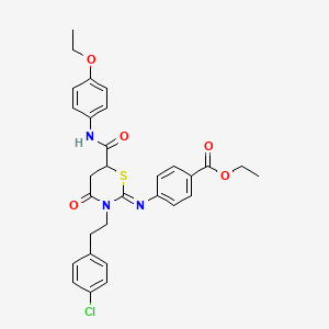 ethyl 4-({(2Z)-3-[2-(4-chlorophenyl)ethyl]-6-[(4-ethoxyphenyl)carbamoyl]-4-oxo-1,3-thiazinan-2-ylidene}amino)benzoate