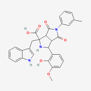 3-(2-hydroxy-3-methoxyphenyl)-1-(1H-indol-3-ylmethyl)-5-(3-methylphenyl)-4,6-dioxooctahydropyrrolo[3,4-c]pyrrole-1-carboxylic acid