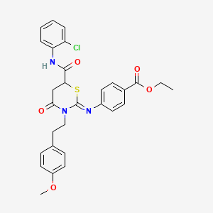 ethyl 4-({(2Z)-6-[(2-chlorophenyl)carbamoyl]-3-[2-(4-methoxyphenyl)ethyl]-4-oxo-1,3-thiazinan-2-ylidene}amino)benzoate