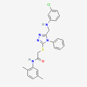 2-[(5-{[(3-chlorophenyl)amino]methyl}-4-phenyl-4H-1,2,4-triazol-3-yl)sulfanyl]-N-(2,5-dimethylphenyl)acetamide