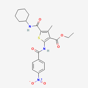 Ethyl 5-(cyclohexylcarbamoyl)-4-methyl-2-{[(4-nitrophenyl)carbonyl]amino}thiophene-3-carboxylate