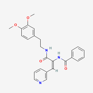 molecular formula C25H25N3O4 B11077513 (2Z)-N-[2-(3,4-Dimethoxyphenyl)ethyl]-2-(phenylformamido)-3-(pyridin-3-YL)prop-2-enamide 