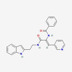 molecular formula C25H22N4O2 B11077553 N-[(1Z)-3-{[2-(1H-indol-2-yl)ethyl]amino}-3-oxo-1-(pyridin-3-yl)prop-1-en-2-yl]benzamide 