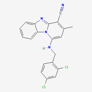 molecular formula C20H14Cl2N4 B11077581 1-[(2,4-Dichlorobenzyl)amino]-3-methylpyrido[1,2-a]benzimidazole-4-carbonitrile 