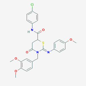 (2Z)-N-(4-chlorophenyl)-3-(3,4-dimethoxybenzyl)-2-[(4-methoxyphenyl)imino]-4-oxo-1,3-thiazinane-6-carboxamide