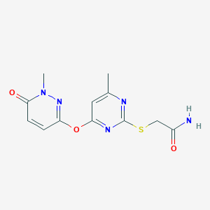 2-[4-Methyl-6-(1-methyl-6-oxopyridazin-3-yl)oxypyrimidin-2-yl]sulfanylacetamide