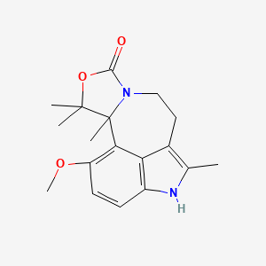 molecular formula C18H22N2O3 B11077621 15-methoxy-2,3,3,10-tetramethyl-4-oxa-6,11-diazatetracyclo[7.6.1.02,6.012,16]hexadeca-1(15),9,12(16),13-tetraen-5-one 