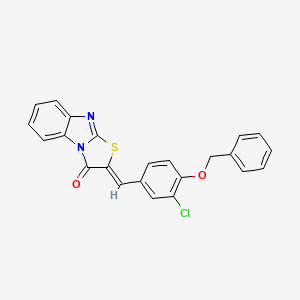 molecular formula C23H15ClN2O2S B11077651 (2Z)-2-[4-(benzyloxy)-3-chlorobenzylidene][1,3]thiazolo[3,2-a]benzimidazol-3(2H)-one 