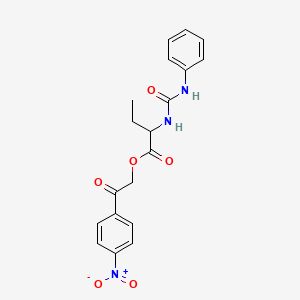 2-(4-Nitrophenyl)-2-oxoethyl 2-[(phenylcarbamoyl)amino]butanoate