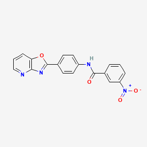 molecular formula C19H12N4O4 B11077678 3-nitro-N-[4-([1,3]oxazolo[4,5-b]pyridin-2-yl)phenyl]benzamide 