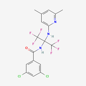 molecular formula C17H13Cl2F6N3O B11077681 3,5-dichloro-N-{2-[(4,6-dimethylpyridin-2-yl)amino]-1,1,1,3,3,3-hexafluoropropan-2-yl}benzamide 