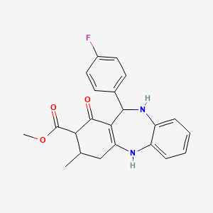 methyl 11-(4-fluorophenyl)-3-methyl-1-oxo-2,3,4,5,10,11-hexahydro-1H-dibenzo[b,e][1,4]diazepine-2-carboxylate