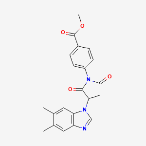 methyl 4-[3-(5,6-dimethyl-1H-benzimidazol-1-yl)-2,5-dioxopyrrolidin-1-yl]benzoate