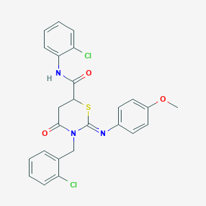 (2Z)-3-(2-chlorobenzyl)-N-(2-chlorophenyl)-2-[(4-methoxyphenyl)imino]-4-oxo-1,3-thiazinane-6-carboxamide