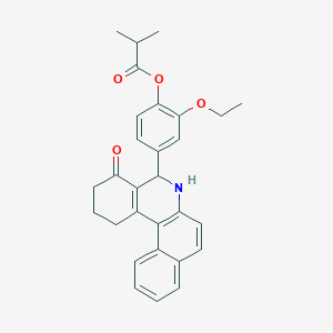 2-Ethoxy-4-(4-oxo-1,2,3,4,5,6-hexahydrobenzo[a]phenanthridin-5-yl)phenyl 2-methylpropanoate