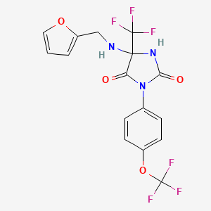 5-[(Furan-2-ylmethyl)amino]-3-[4-(trifluoromethoxy)phenyl]-5-(trifluoromethyl)imidazolidine-2,4-dione