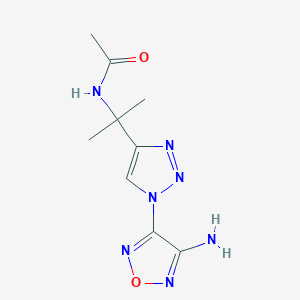 molecular formula C9H13N7O2 B11077790 N-(1-[1-(4-Amino-furazan-3-yl)-1H-[1,2,3]triazol-4-yl]-1-methyl-ethyl)-acetamide 