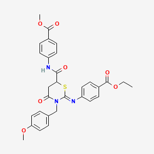 methyl 4-({[(2Z)-2-{[4-(ethoxycarbonyl)phenyl]imino}-3-(4-methoxybenzyl)-4-oxo-1,3-thiazinan-6-yl]carbonyl}amino)benzoate