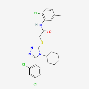 N-(2-chloro-5-methylphenyl)-2-{[4-cyclohexyl-5-(2,4-dichlorophenyl)-4H-1,2,4-triazol-3-yl]sulfanyl}acetamide