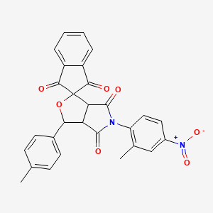 5-(2-methyl-4-nitrophenyl)-3-(4-methylphenyl)-3a,6a-dihydrospiro[furo[3,4-c]pyrrole-1,2'-indene]-1',3',4,6(3H,5H)-tetrone