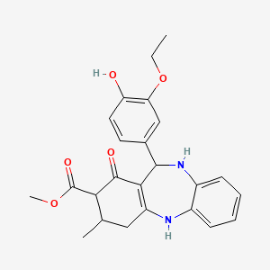 methyl 11-(3-ethoxy-4-hydroxyphenyl)-3-methyl-1-oxo-2,3,4,5,10,11-hexahydro-1H-dibenzo[b,e][1,4]diazepine-2-carboxylate