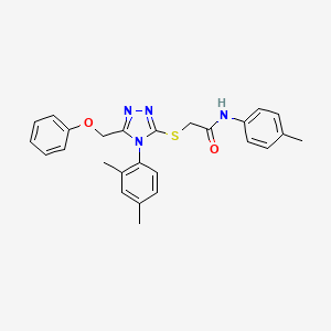 2-{[4-(2,4-dimethylphenyl)-5-(phenoxymethyl)-4H-1,2,4-triazol-3-yl]sulfanyl}-N-(4-methylphenyl)acetamide