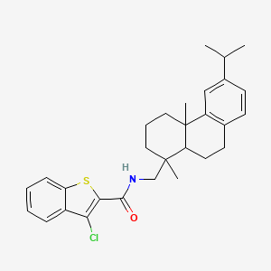 molecular formula C29H34ClNOS B11077858 3-chloro-N-[12-(propan-2-yl)podocarpa-8,11,13-trien-15-yl]-1-benzothiophene-2-carboxamide 