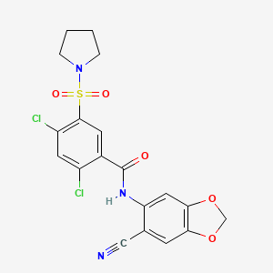 2,4-Dichloro-N-(6-cyano-1,3-benzodioxol-5-yl)-5-(1-pyrrolidinylsulfonyl)benzamide