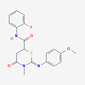 (2Z)-N-(2-fluorophenyl)-2-[(4-methoxyphenyl)imino]-3-methyl-4-oxo-1,3-thiazinane-6-carboxamide