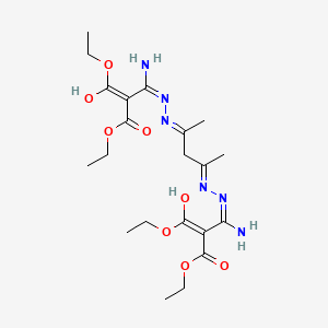 tetraethyl 2,2'-{(2E,4E)-pentane-2,4-diylidenebis[(2E)hydrazin-1-yl-2-ylidene(aminomethylylidene)]}dipropanedioate