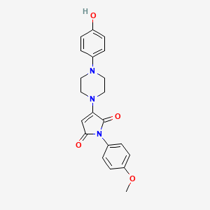 molecular formula C21H21N3O4 B11077912 3-[4-(4-hydroxyphenyl)piperazin-1-yl]-1-(4-methoxyphenyl)-1H-pyrrole-2,5-dione 