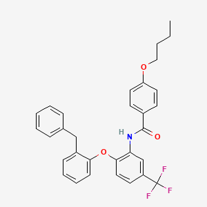 molecular formula C31H28F3NO3 B11077919 N-[2-(2-benzylphenoxy)-5-(trifluoromethyl)phenyl]-4-butoxybenzamide 