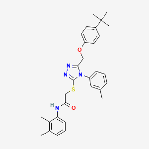 molecular formula C30H34N4O2S B11077944 2-({5-[(4-tert-butylphenoxy)methyl]-4-(3-methylphenyl)-4H-1,2,4-triazol-3-yl}sulfanyl)-N-(2,3-dimethylphenyl)acetamide 