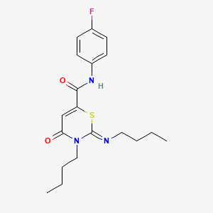 molecular formula C19H24FN3O2S B11077946 (2E)-3-butyl-2-(butylimino)-N-(4-fluorophenyl)-4-oxo-3,4-dihydro-2H-1,3-thiazine-6-carboxamide 