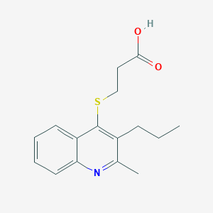 molecular formula C16H19NO2S B11077980 3-[(2-Methyl-3-propylquinolin-4-yl)sulfanyl]propanoic acid 