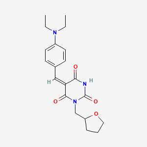 (5E)-5-[4-(diethylamino)benzylidene]-1-(tetrahydrofuran-2-ylmethyl)pyrimidine-2,4,6(1H,3H,5H)-trione